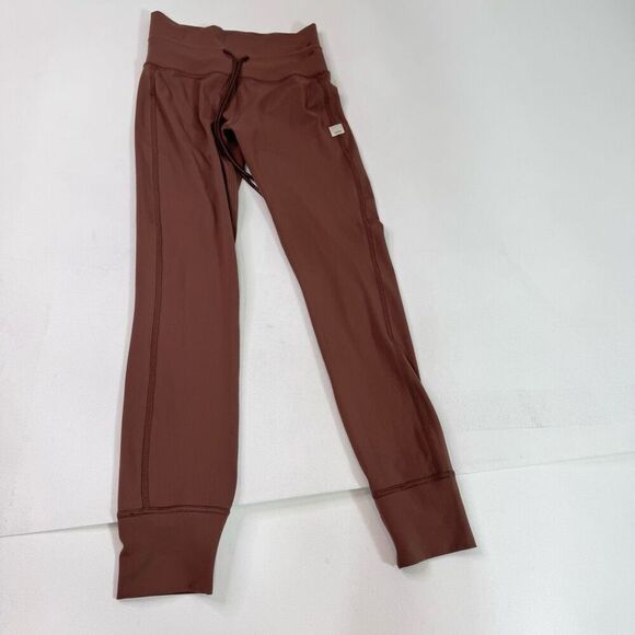 Vuori Jogger Pants Womens XS Brown Daily Leggings Drawstring Pockets Ankle Cuffs - Picture 1 of 10